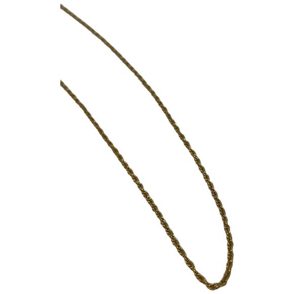 Delicate Gold Tone Chain Necklace Simple Minimalist Rope Twist Long 24 inch - Picture 9 of 12